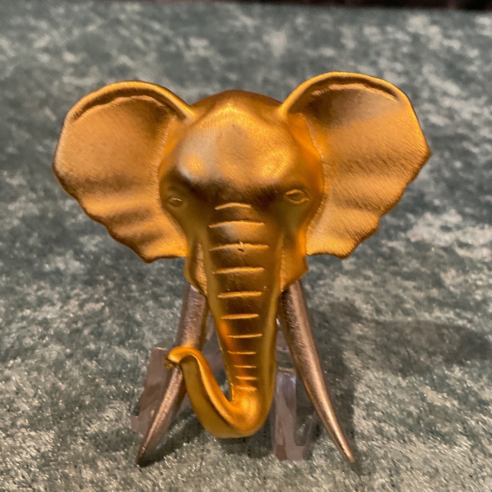 Vintage JJ Jonette Africa Inspired Elephant Head Pin